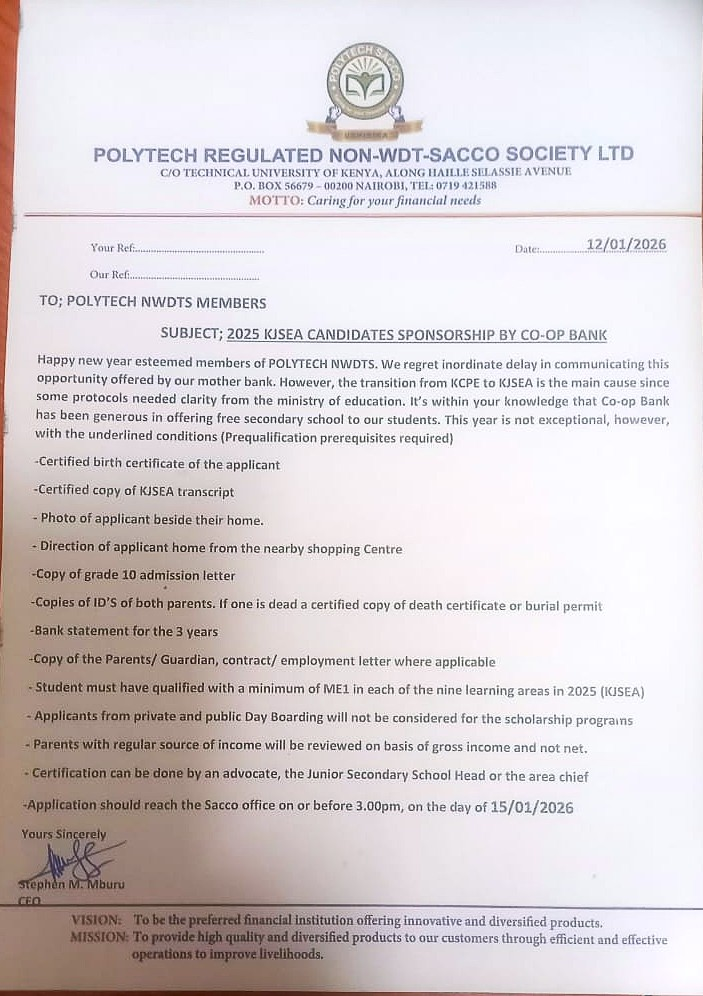 Co-operative Bank Scholarship 2026